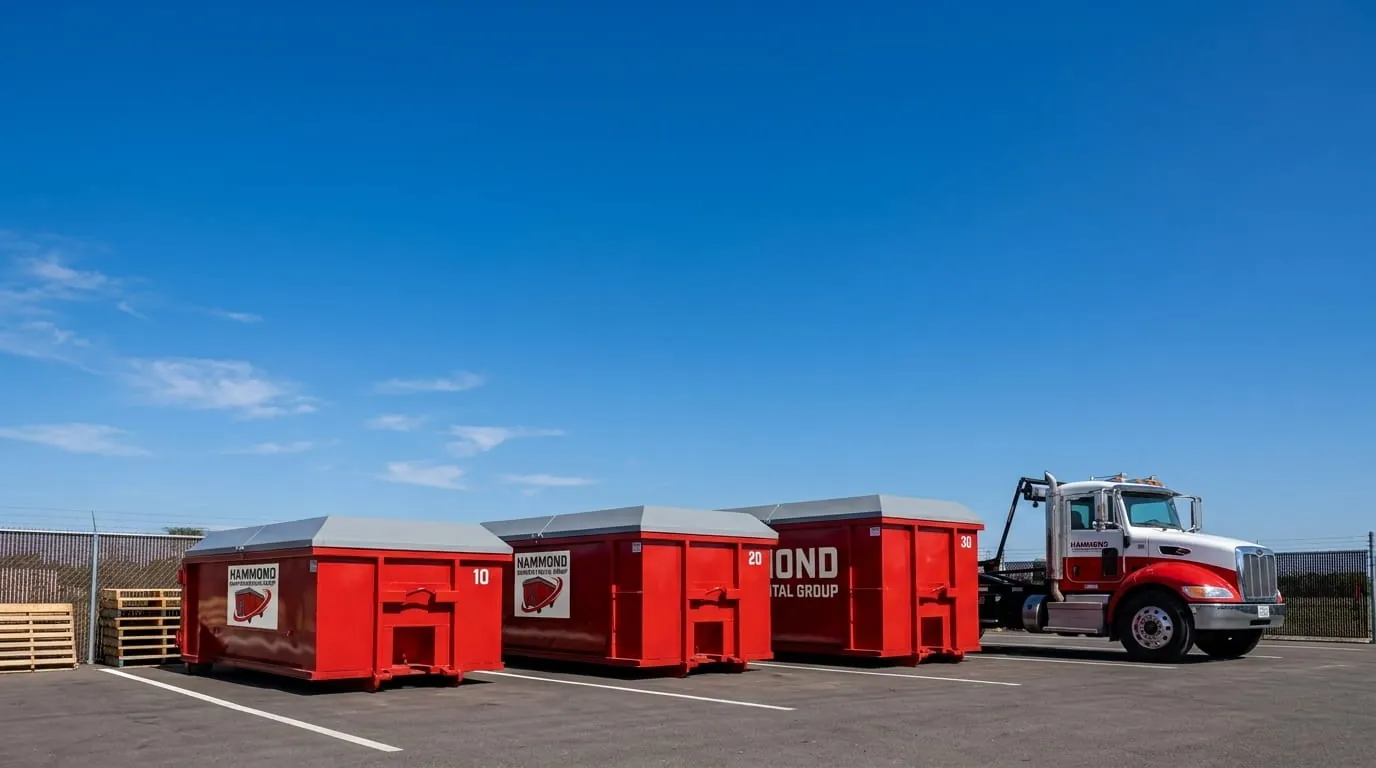 10, 15, 20 and 30 yard roll-off dumpsters available for rent in Hammond, LA